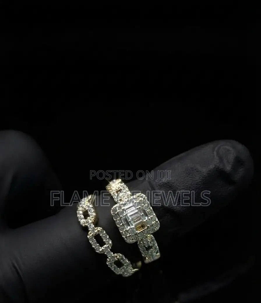 Opulent Gold Tone Wedding Rings