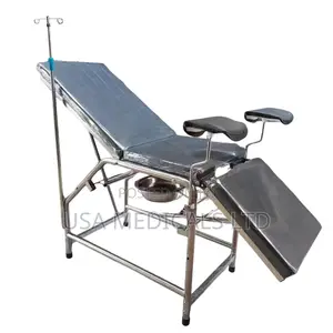 Delivery Bed With IV Pole (Stainless Steel)