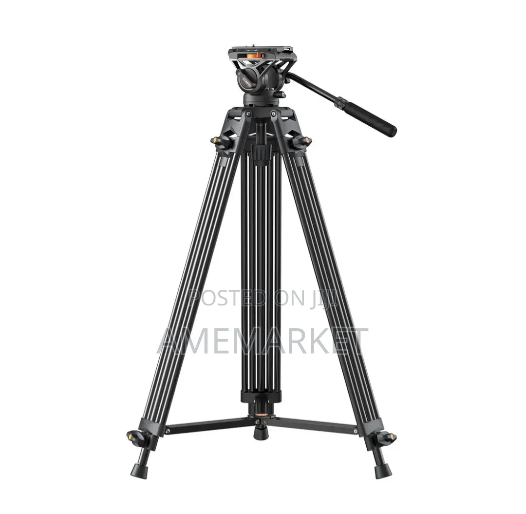 Professional Heavy-Duty Video Tripod With Fluid Head – 1.8m