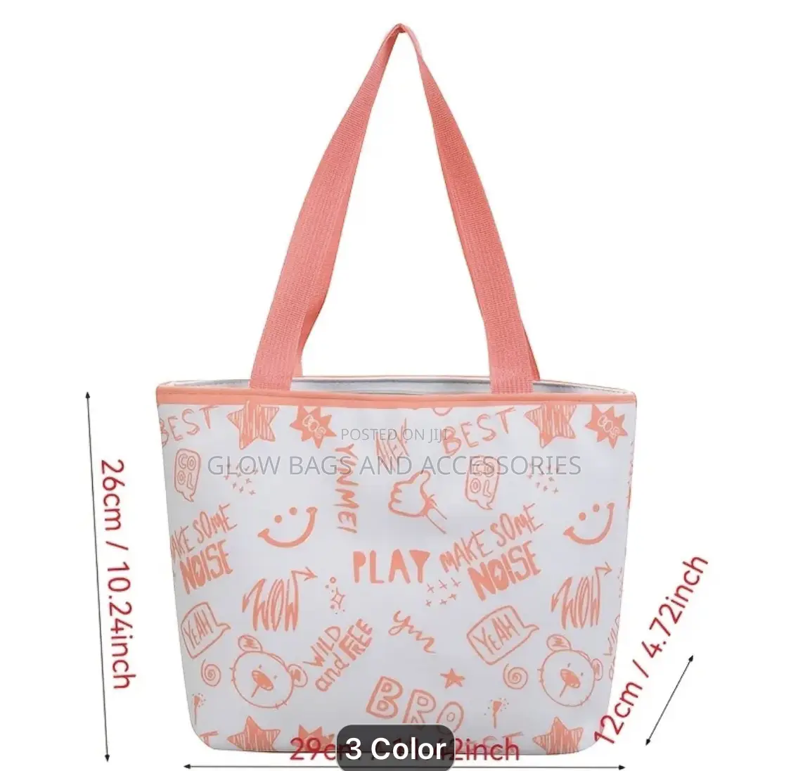Cartoon Doodle Print Tote Bag