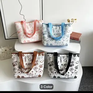Cartoon Doodle Print Tote Bag