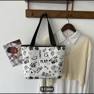 Cartoon Doodle Print Tote Bag