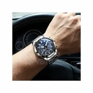 Waterproof Luminous Calendar Watch-Silver Blue