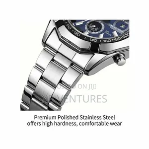 Waterproof Luminous Calendar Watch-Silver Blue