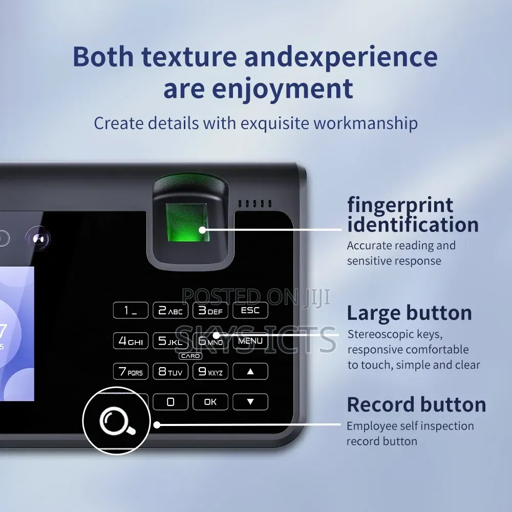 Facial Recognition Attendance Machine With Backup Battery