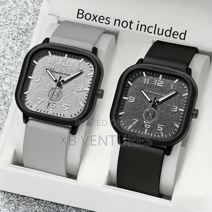 2-in-1 Women/Men Silicone Strap Couple Watch