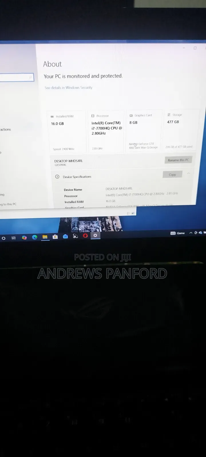 Laptop Asus ROG ZEPHYRUS (GX501) 16GB Intel Core i7 SSD 512GB