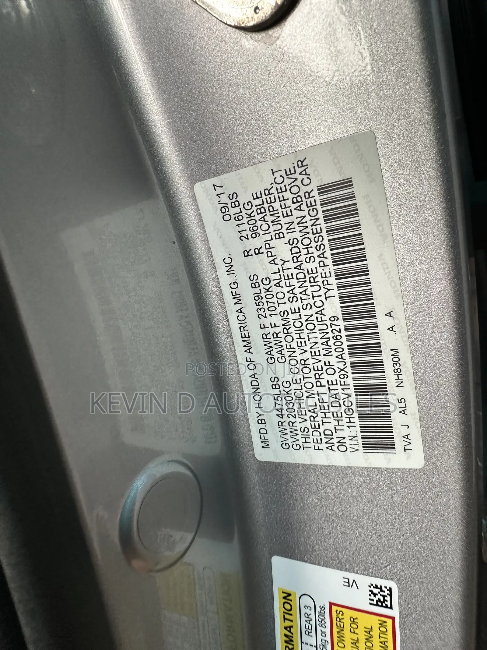 Honda Accord Touring 2018 Silver