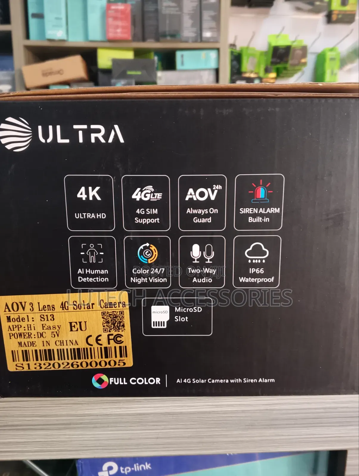 Ultra AOV 4G 3 Lens Solar Camera With Siren / S13