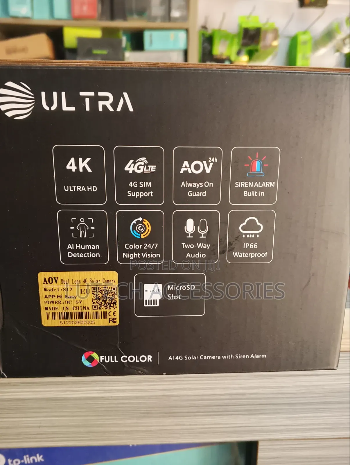 Ultra AOV 4G 2 Lens Solar Camera With Siren/S12