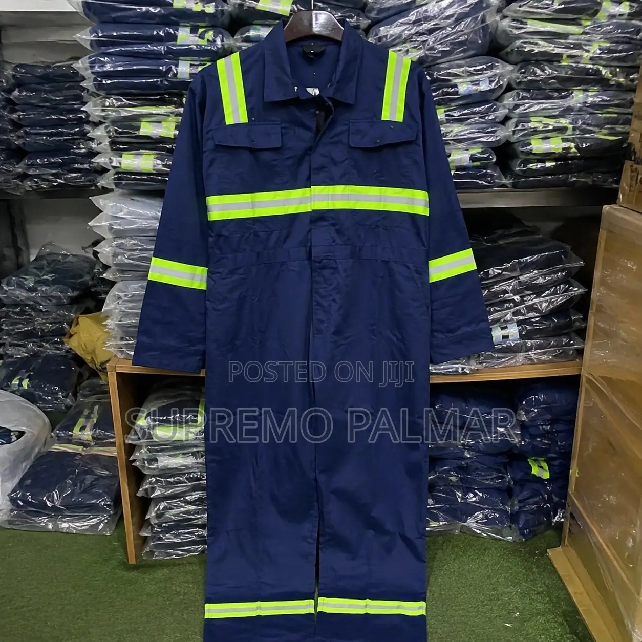 Heavy Duty Industrial Workwear Overall With Hi-Vis Reflective Stripes