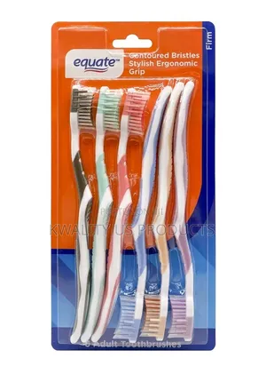 Equate Contoured Adult Toothbrushes - 6 Pack