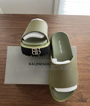 Balenciaga Slide Black and Amry Green