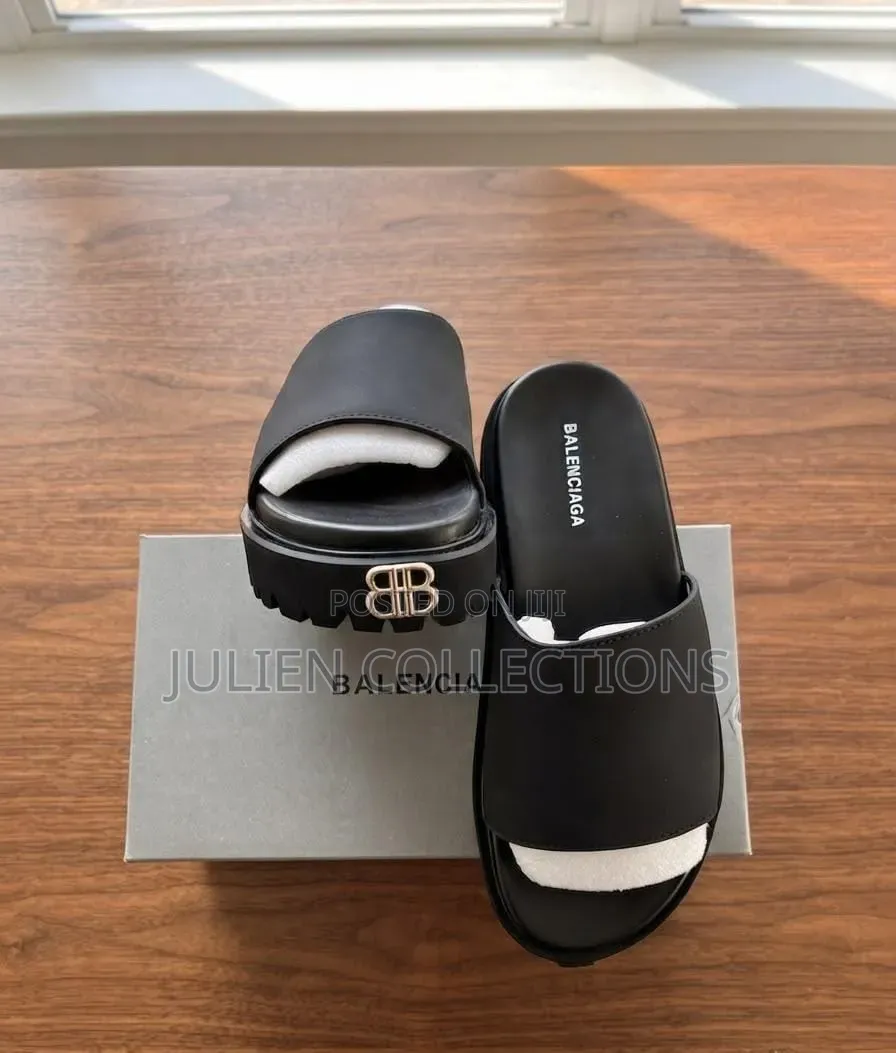 Balenciaga Slide Black and Amry Green