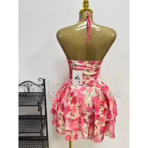 Mesh Fabric Women Strapless Casual Dress