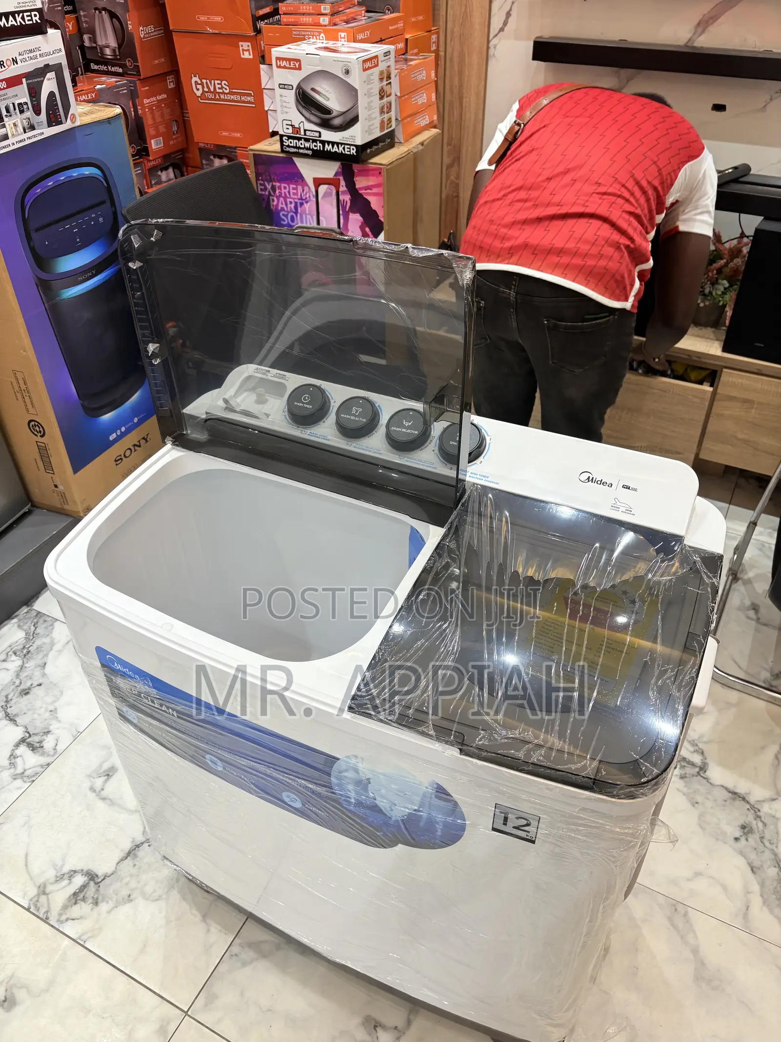 Quality Midea 12kg Spin Dry Washing Machine(Transparent Lid) 