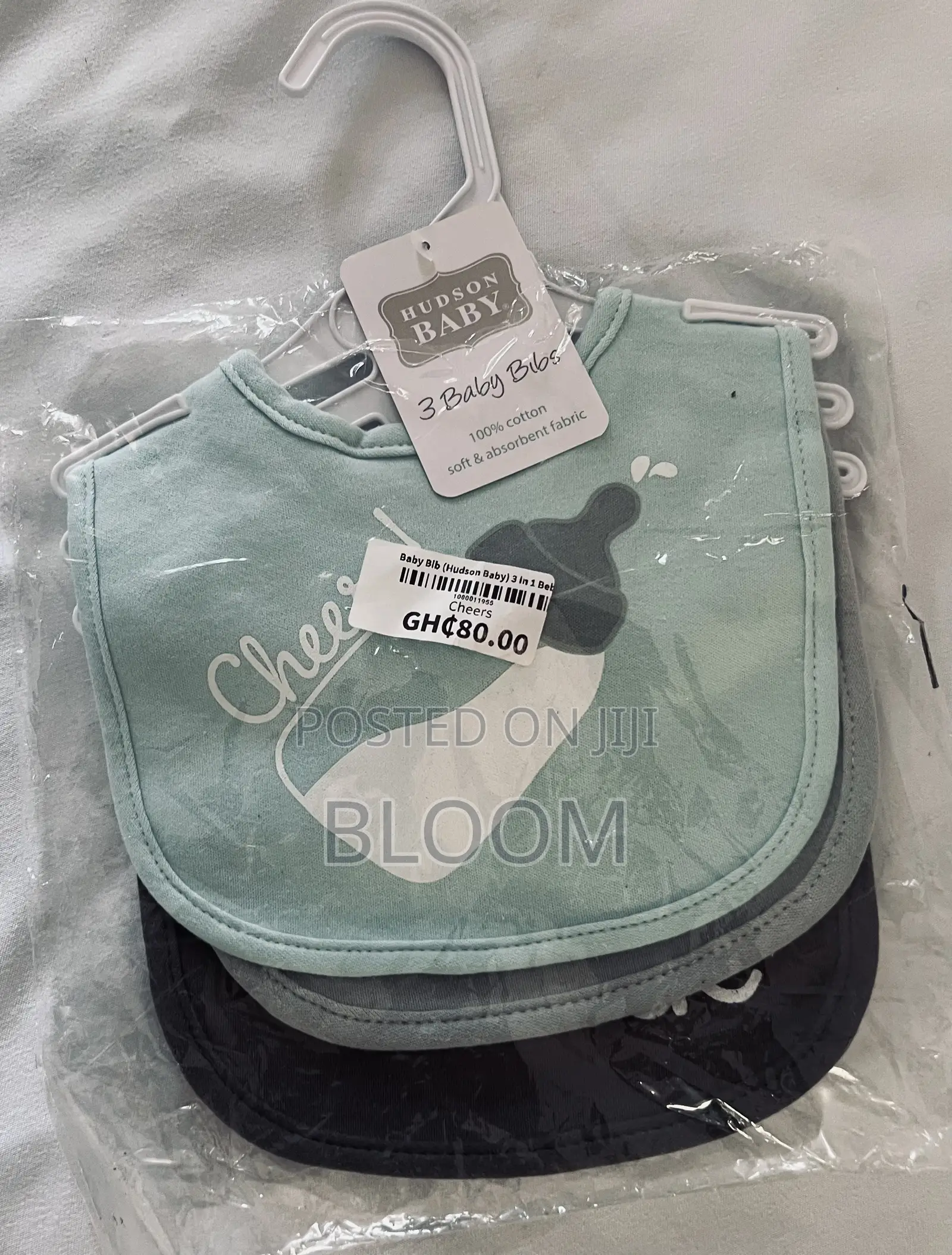 Hudson Baby 3-Pack Bibs 100% Soft Cotton.
