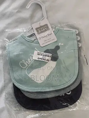 Hudson Baby 3-Pack Bibs 100% Soft Cotton.