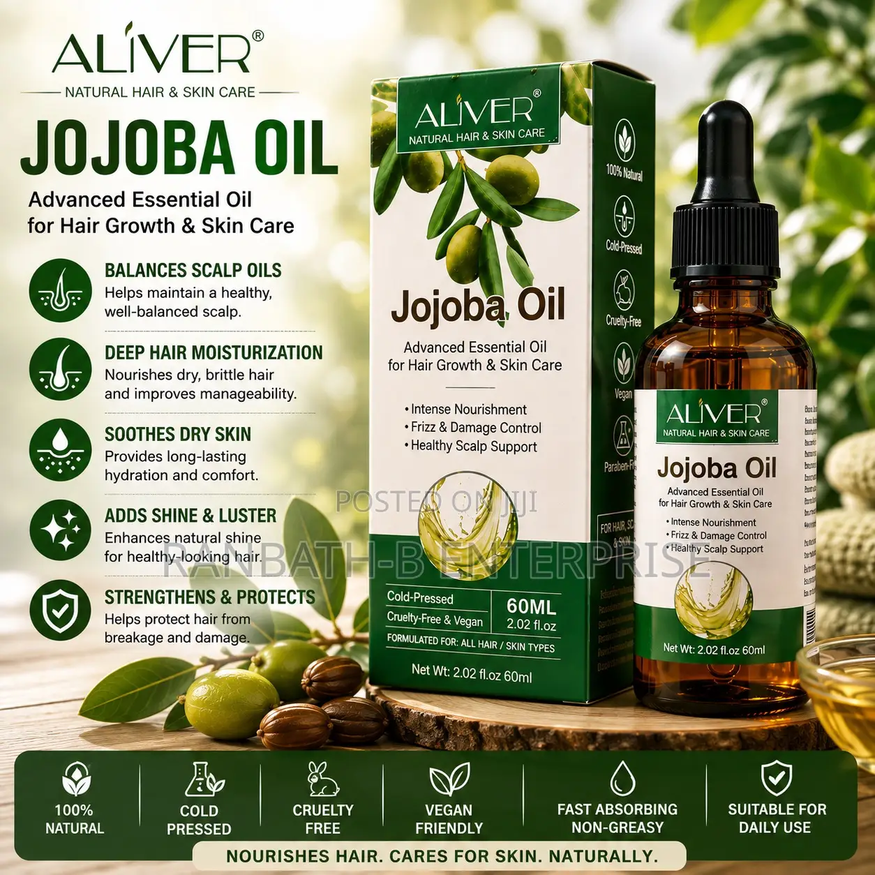 Original ALIVER Jojoba Oil – Advanced Hair Skin Care