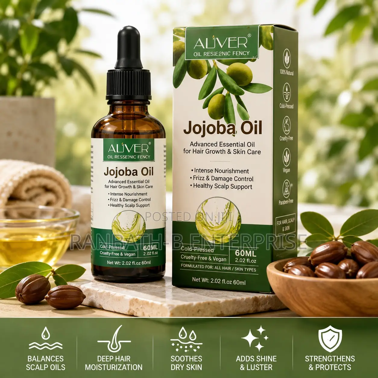 Original ALIVER Jojoba Oil – Suitable for All Hair Types