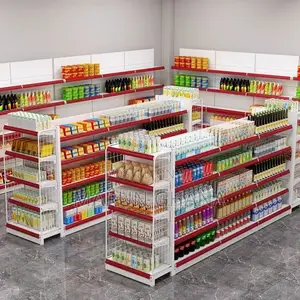 Commercial Supermarket Display Racks Pharmacy Gondola Shelving Units