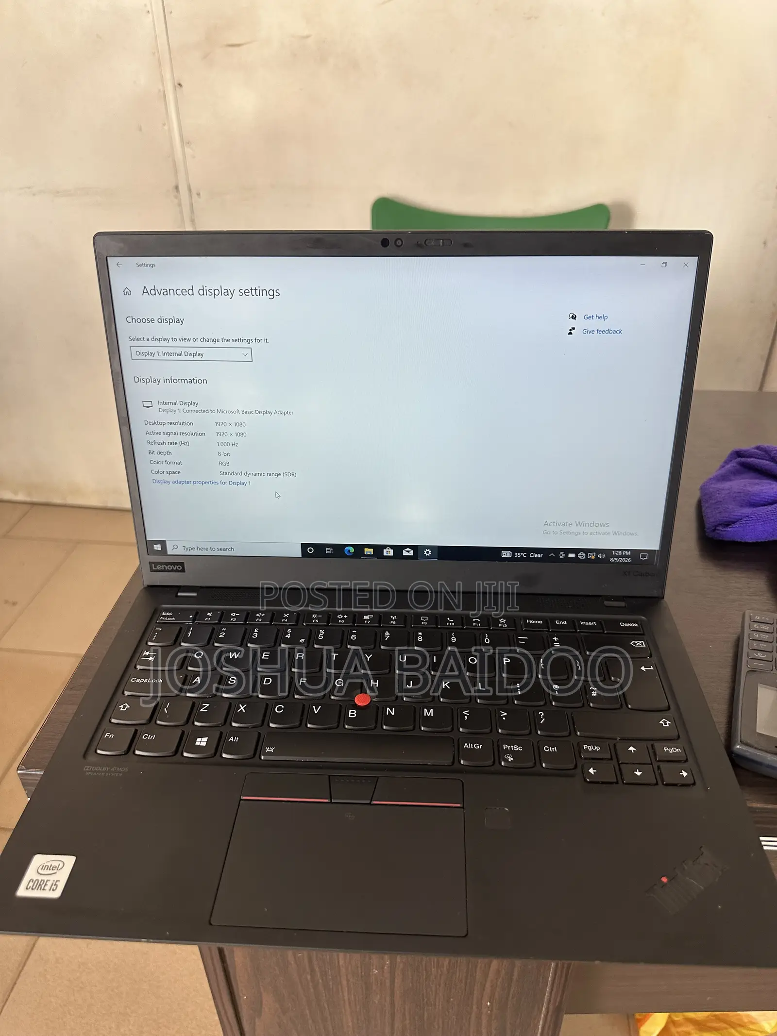 Laptop Lenovo ThinkPad X1 Carbon 16GB Intel Core i5 SSD 256GB