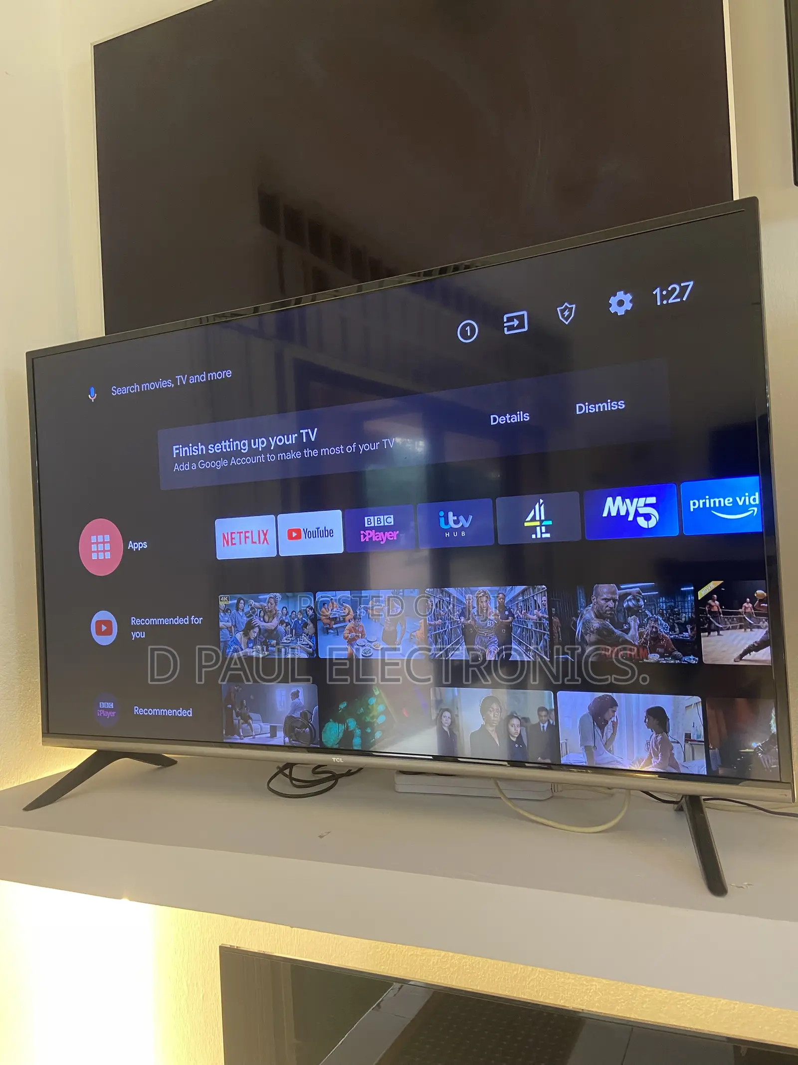 50 Inches Full Digital Satellite Ultra HD Led Smart Android TCL TV.