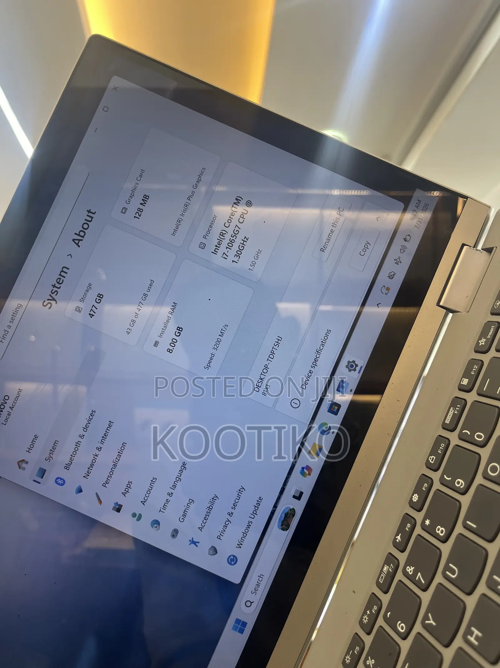 Laptop Lenovo Flex 5 8GB Intel Core i7 SSD 512GB