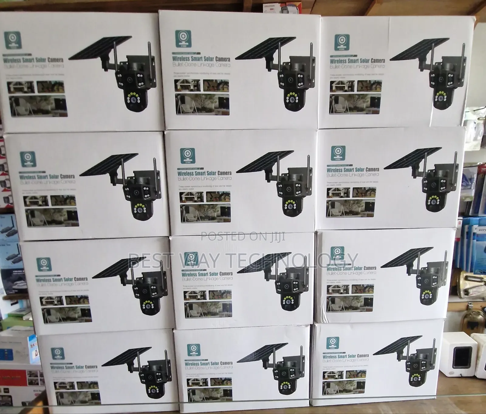 PTZ WiFi Solar Camera Dual Lens V380 Pro