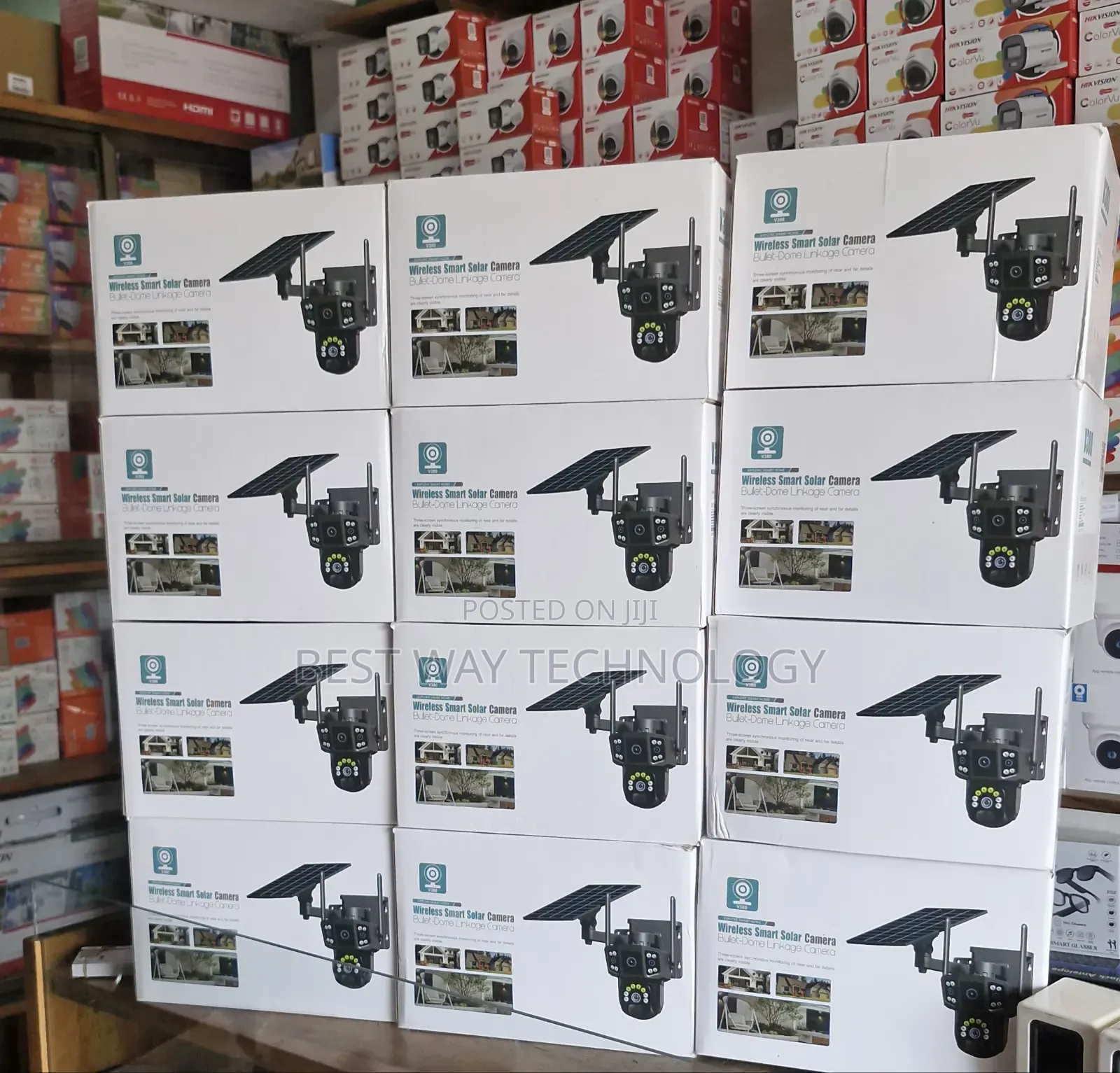 PTZ WiFi Solar Camera Dual Lens V380 Pro