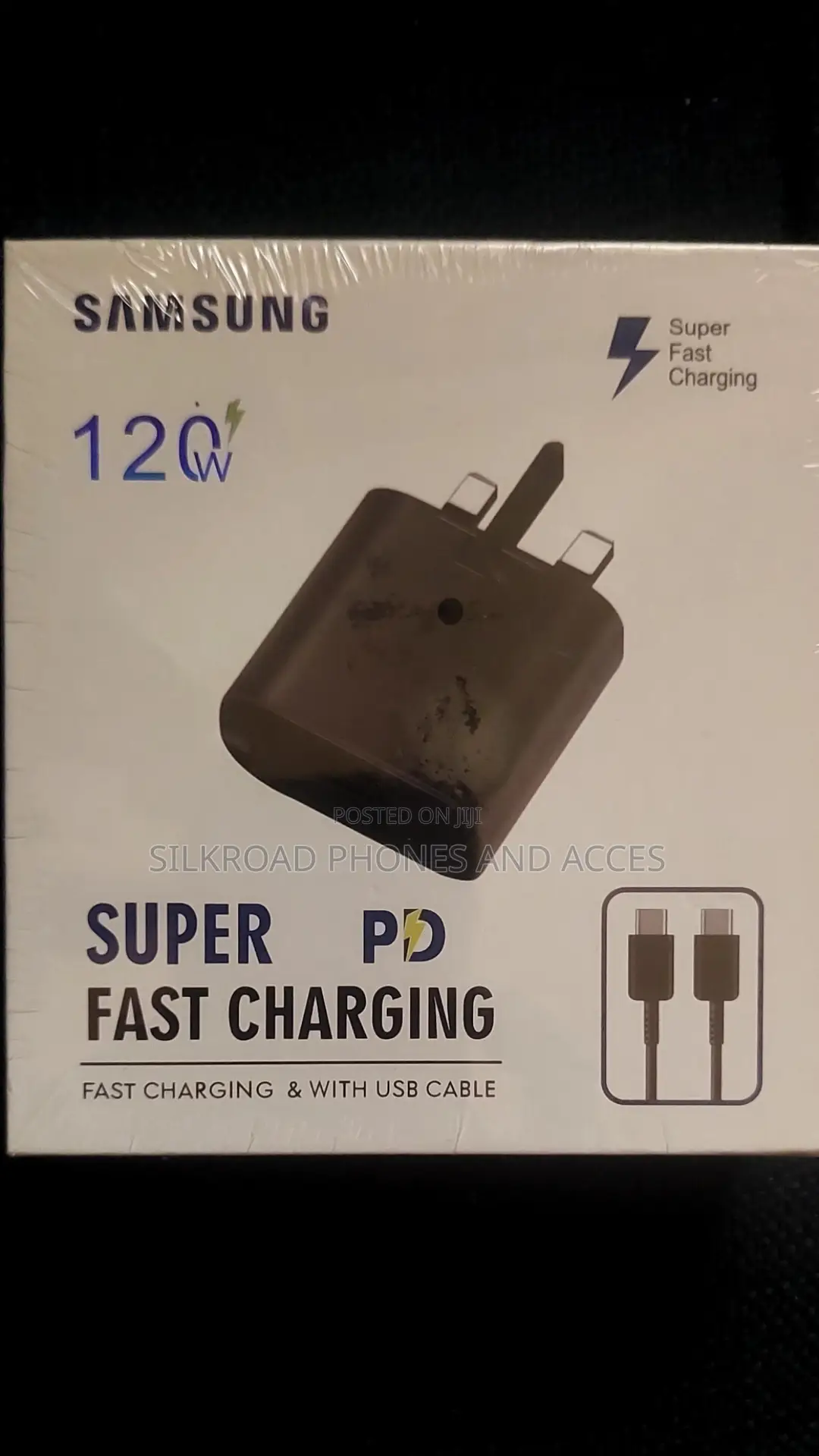Samsung 120W PD Super Fast Charger USB-C With Cable - Black