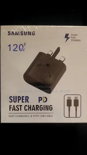 Samsung 120W PD Super Fast Charger USB-C With Cable - Black