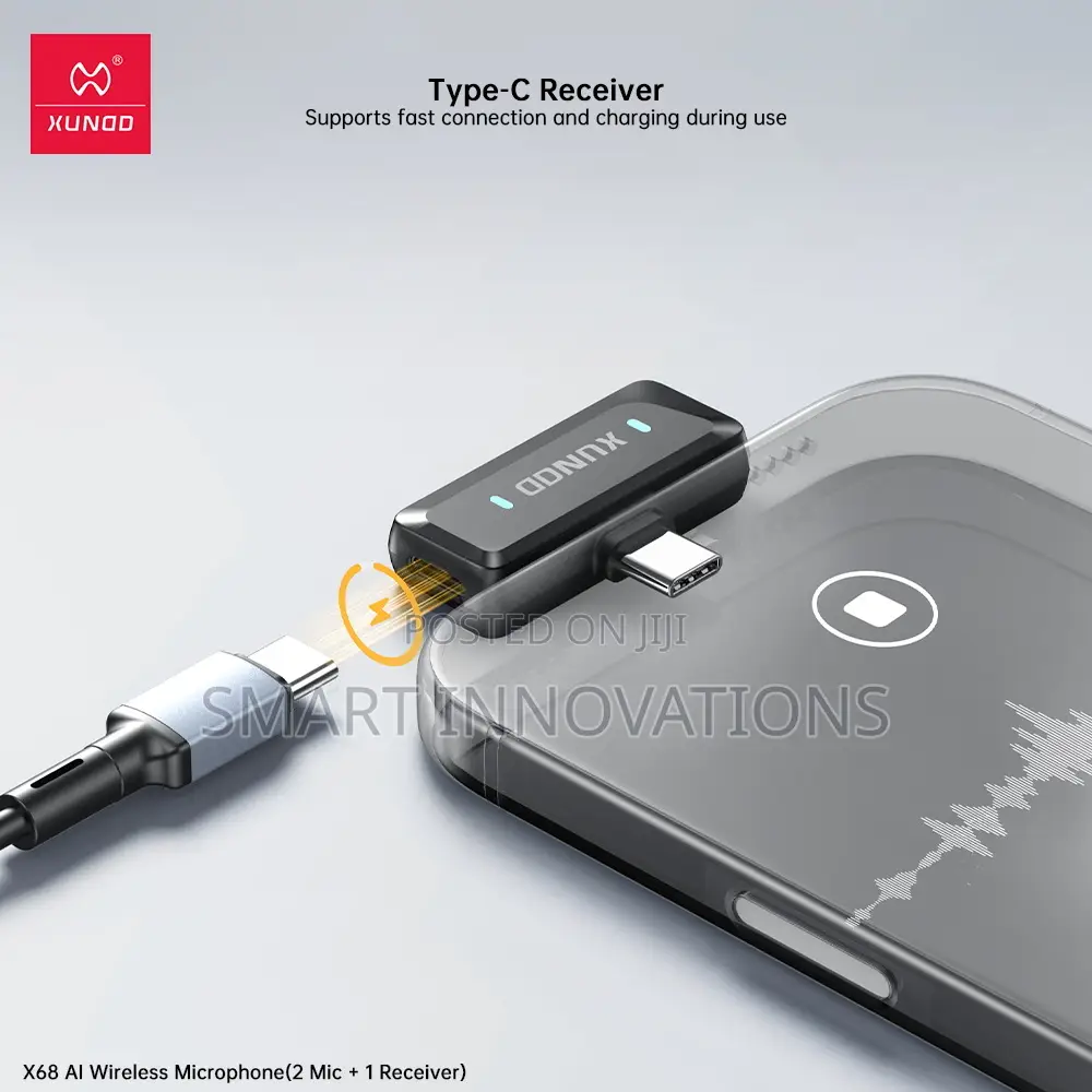 AI Noise Reduction Lavalier Microphone (2 Transmitters+1 Receiver)