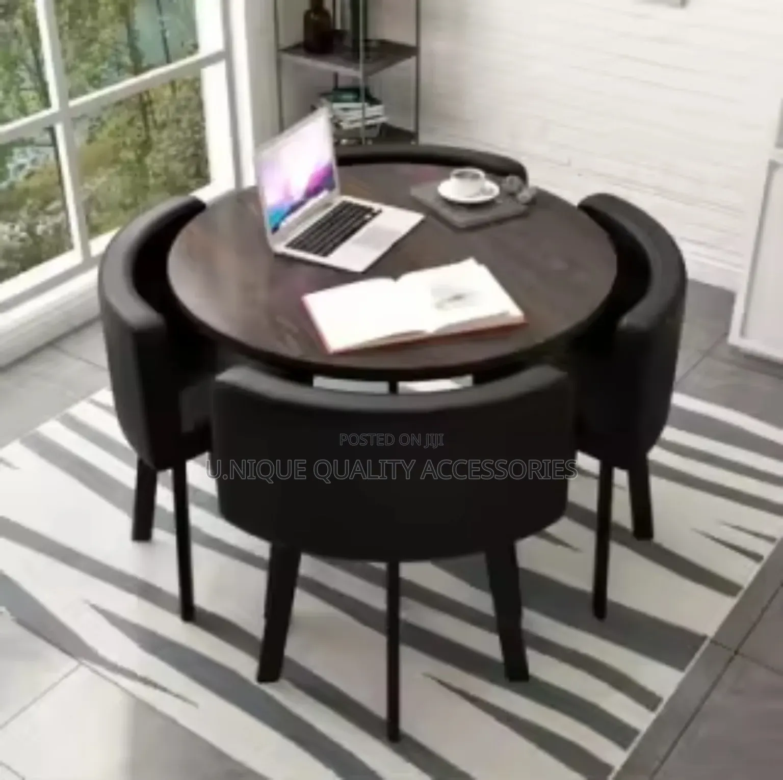 Luxury Modern Dining Room Furniture Set - Linen Fabric Material