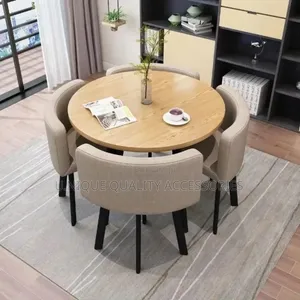 Luxury Modern Dining Room Furniture Set - Linen Fabric Material