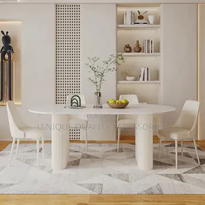 Sleek White Sintered Stone Dining Set