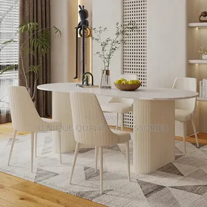 Sleek White Sintered Stone Dining Set