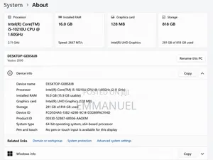Laptop Dell Vostro 15 3590 16GB Intel Core i5 HDD+SSD 1T