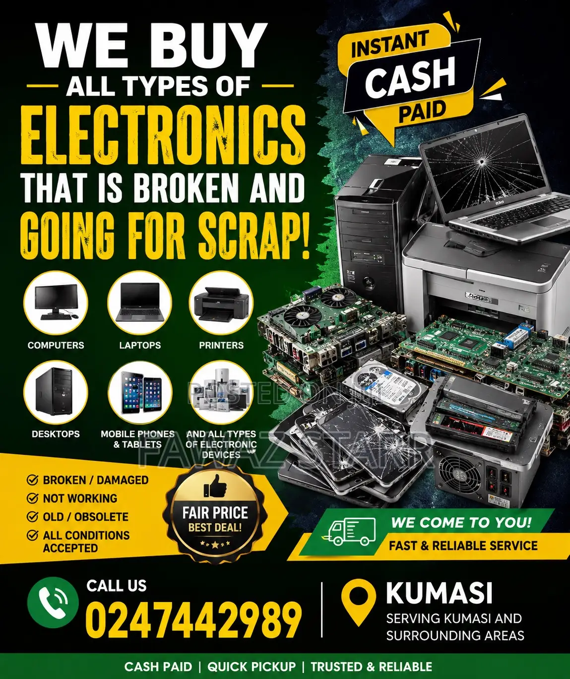 We Buy Broken Scrap Electronics