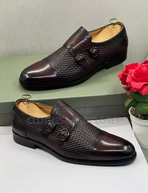 Berluti-Style Woven Leather Double Monk Strap Loafers