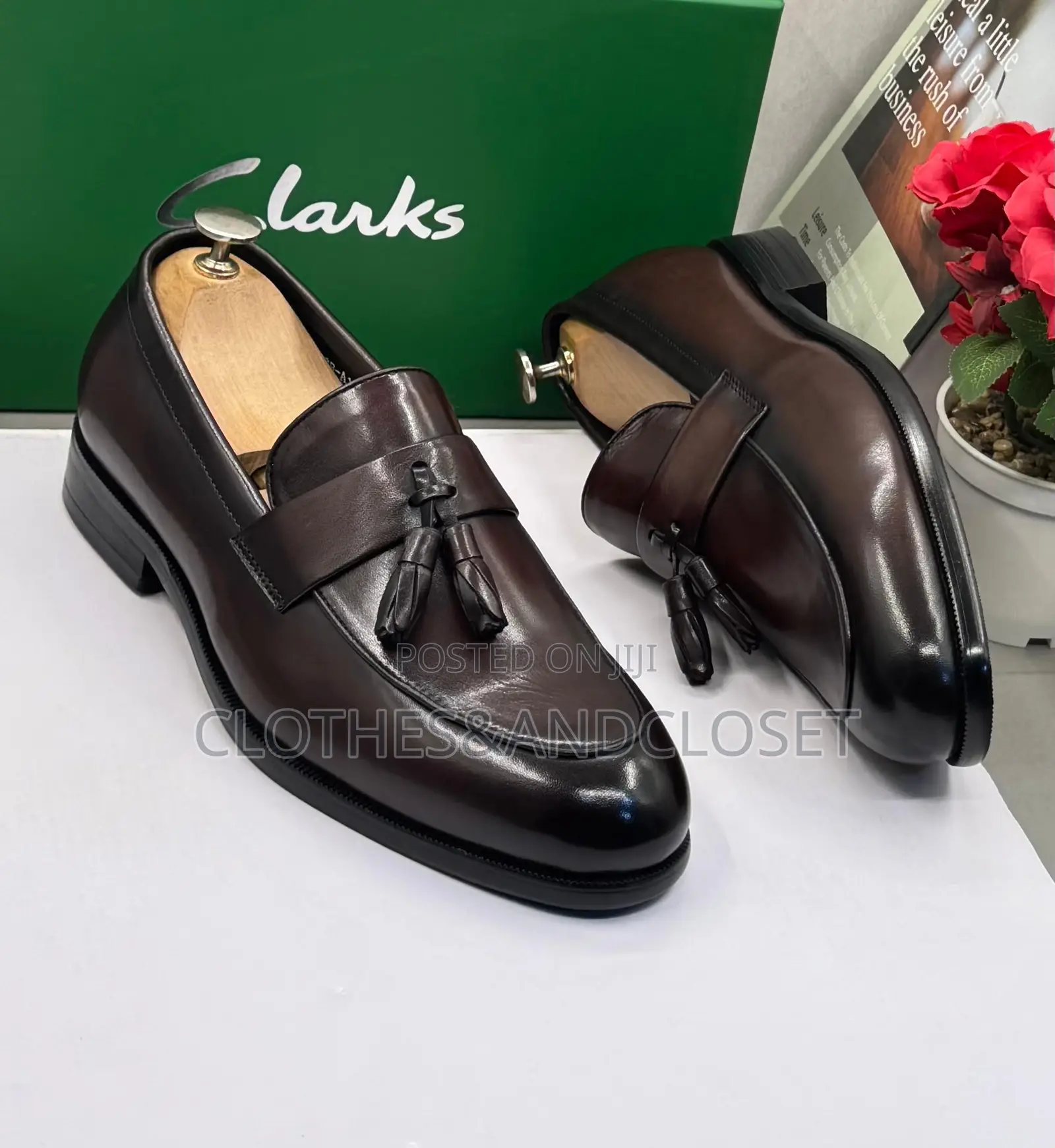Dark Brown Leather Tassel Loafers