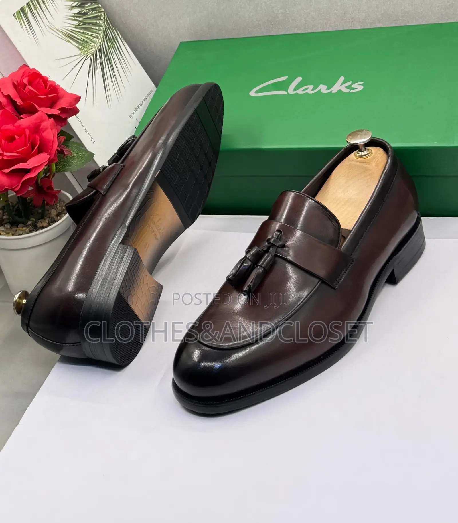 Dark Brown Leather Tassel Loafers