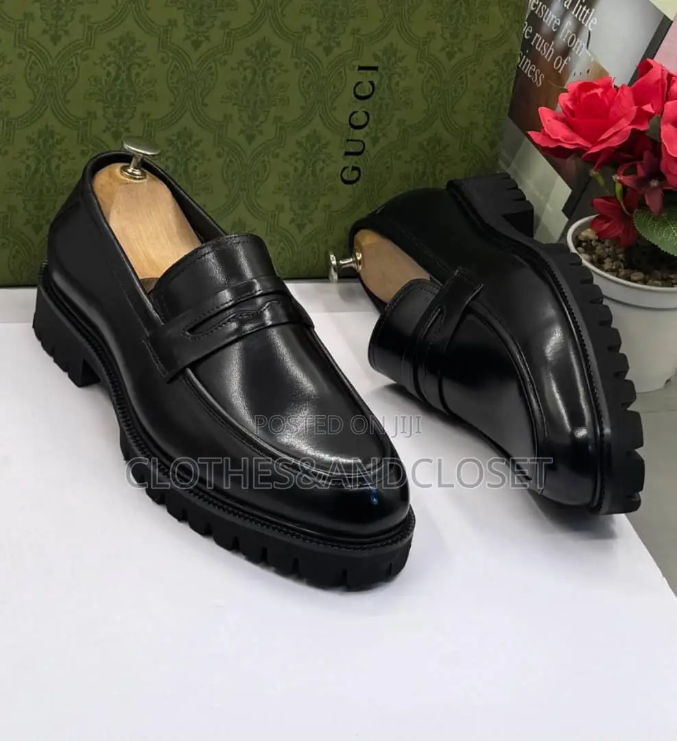 Gucci Leather Loafers Featuring a Chunky Lug Sole