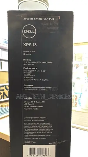 New Laptop Dell XPS 13 9345 16GB Qualcomm Snapdragon X Elite SSD 512GB