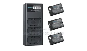 Artman LP-E6N LP-E6 Battery 3-Pack 2750mAh and 3-Slot LCD Charger