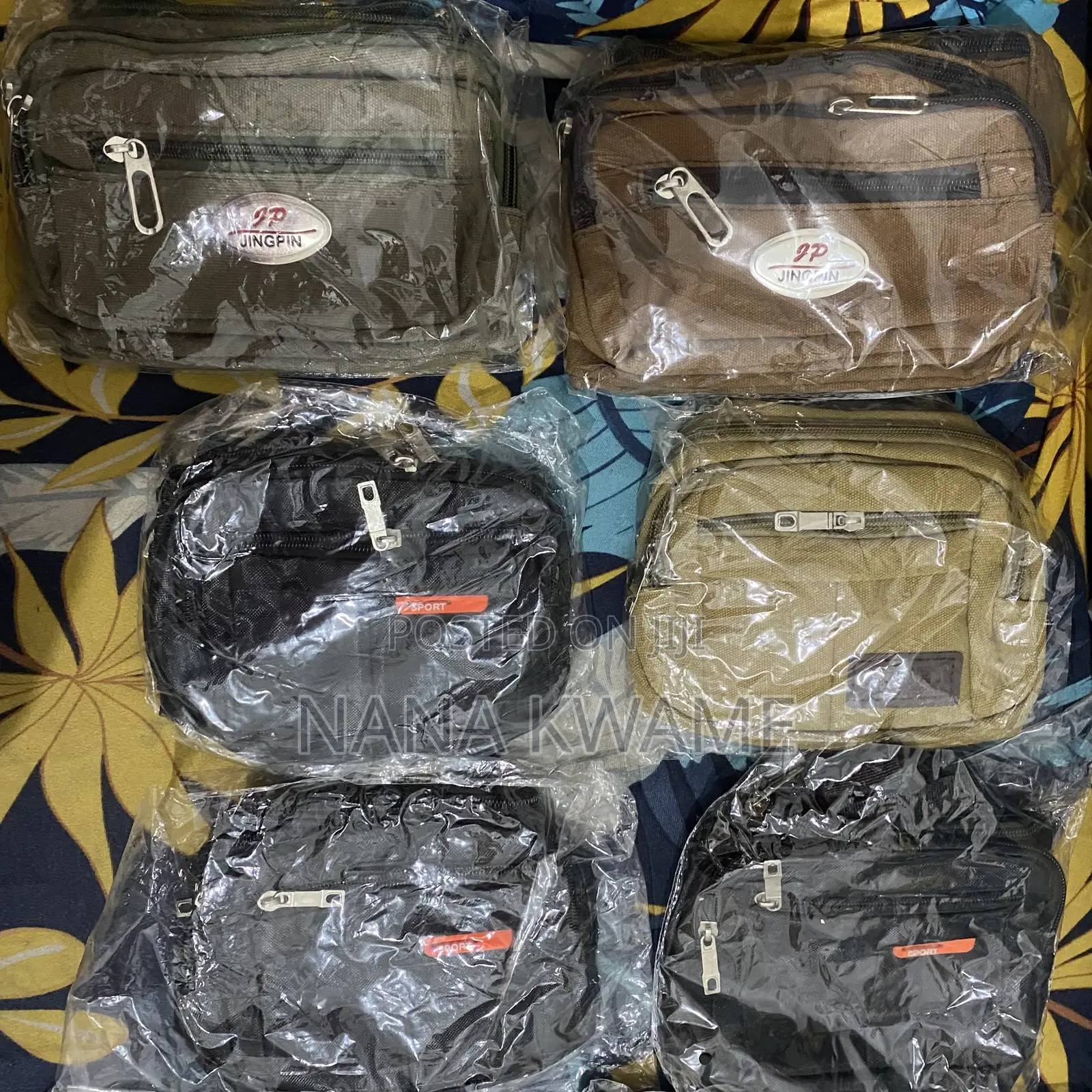 JINGPIN Multi-Zip Side/Waist Bag