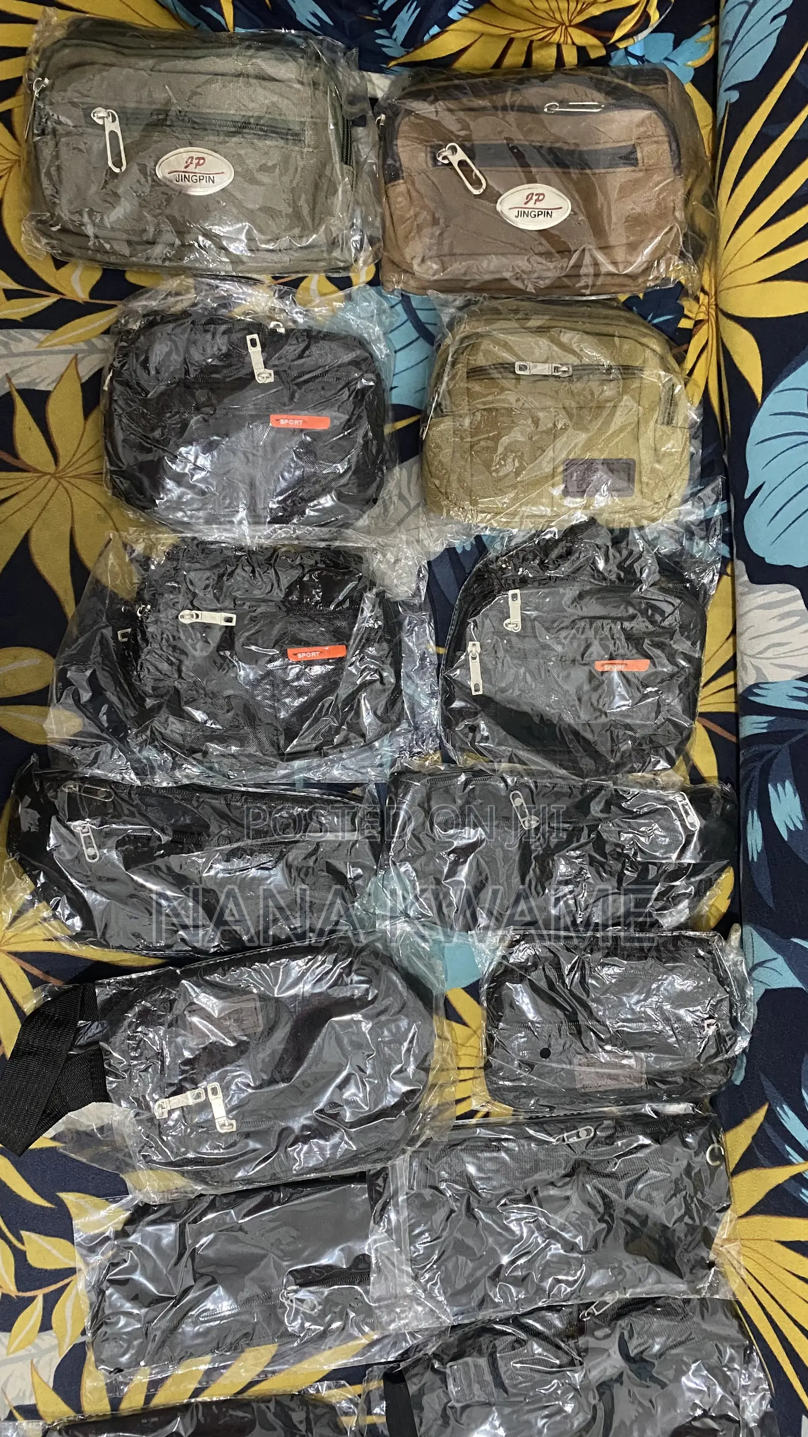 JINGPIN Multi-Zip Side/Waist Bag