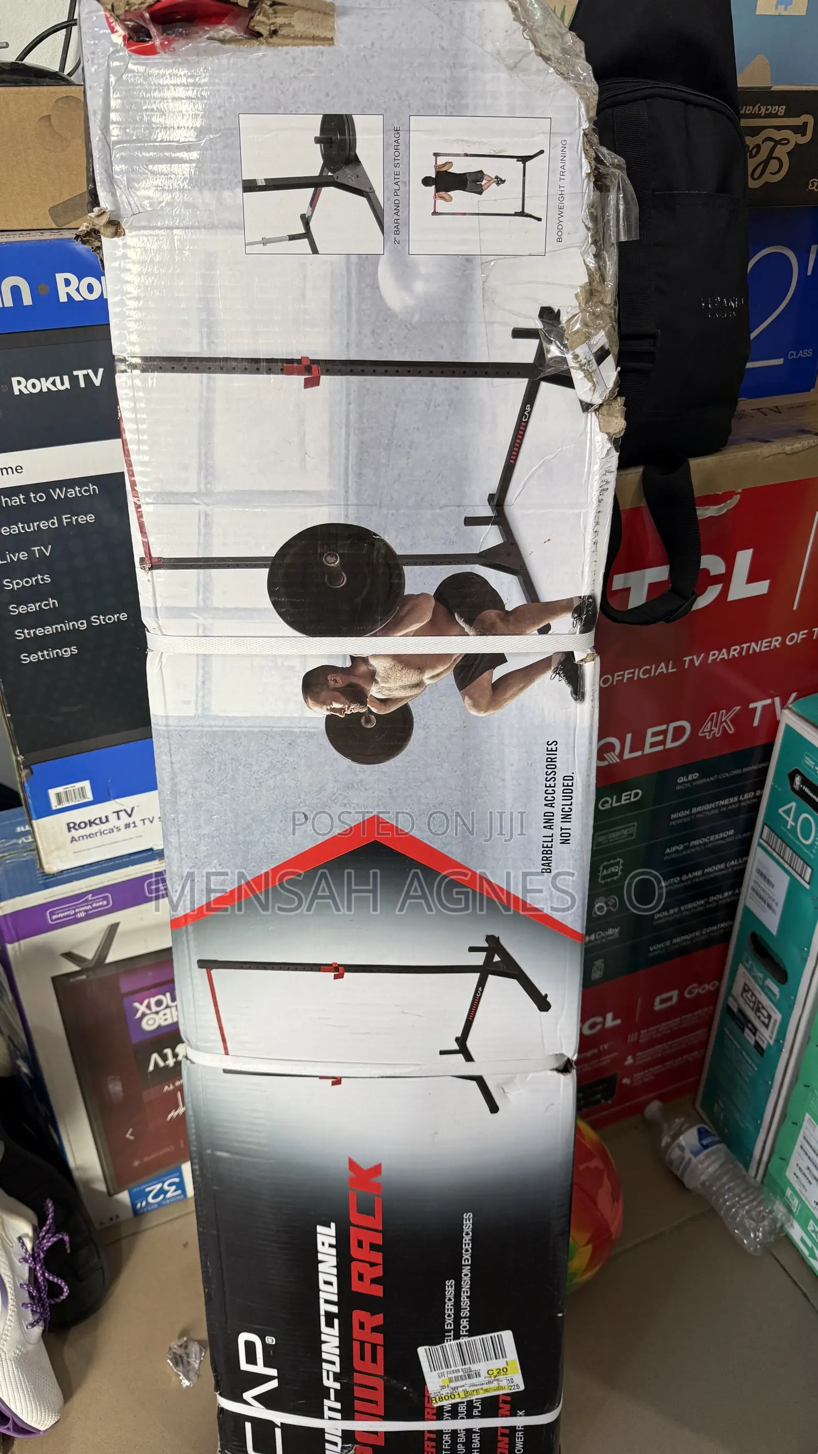 100lbs Vinyl Barbell Set With Rack