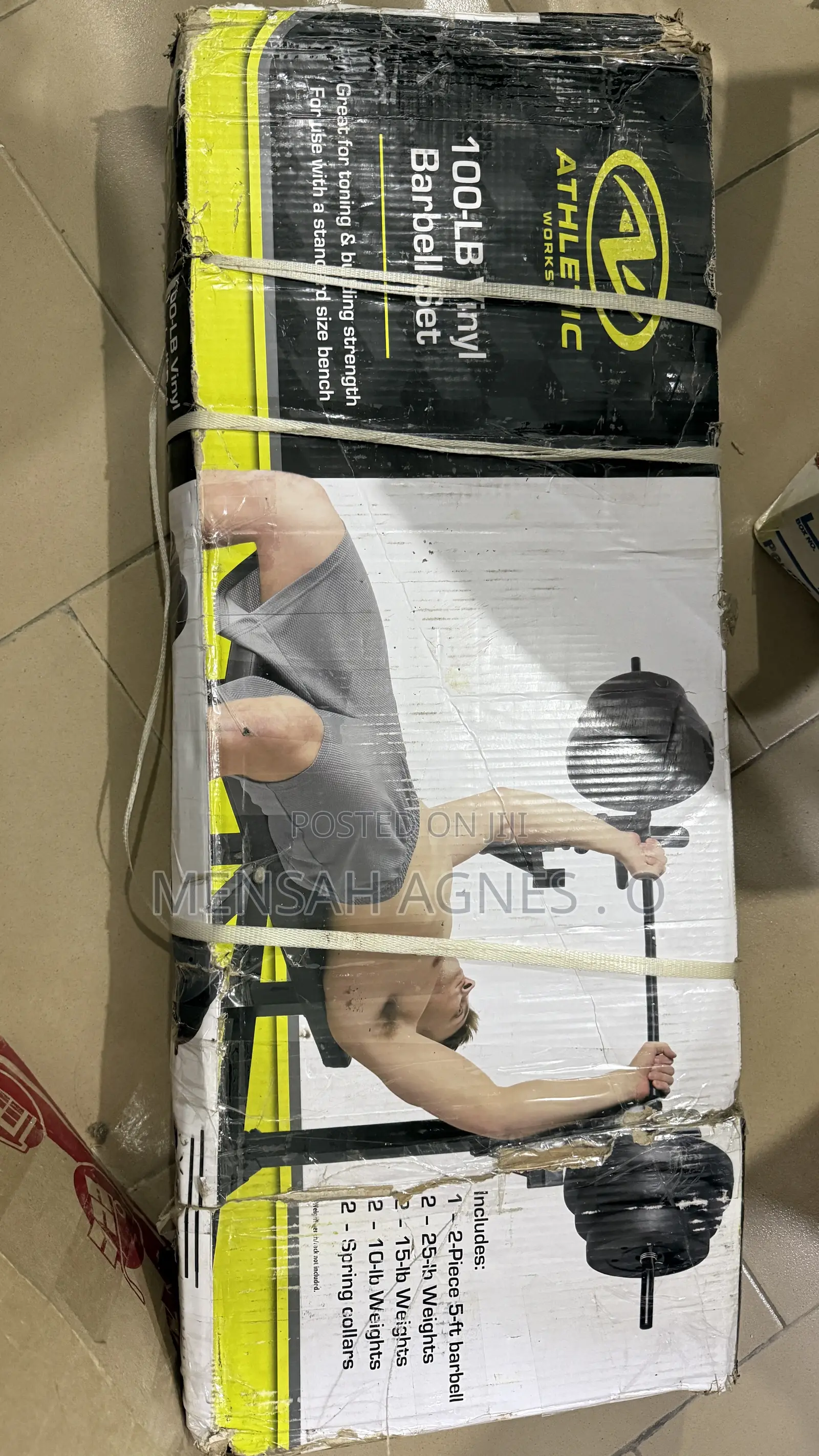 100lbs Vinyl Barbell Set With Rack