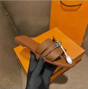Hermes Women's Two-Tone H-Strap Flat Sandals With Buckle